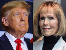 Trump furiously repeats false claim he’s never met E Jean Carroll as jury finds he sexually abused her