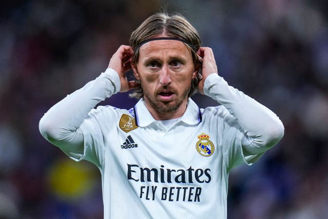 Real Madrid’s Luka Modric has been passed fit to face Manchester City (Manu Fernandez/AP).