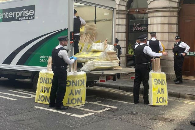 Ministers have defended the Metropolitan Police operation at the King’s coronation after Scotland Yard expressed “regret” over the arrests of six anti-monarchy protesters (Labour for a Republic/PA)