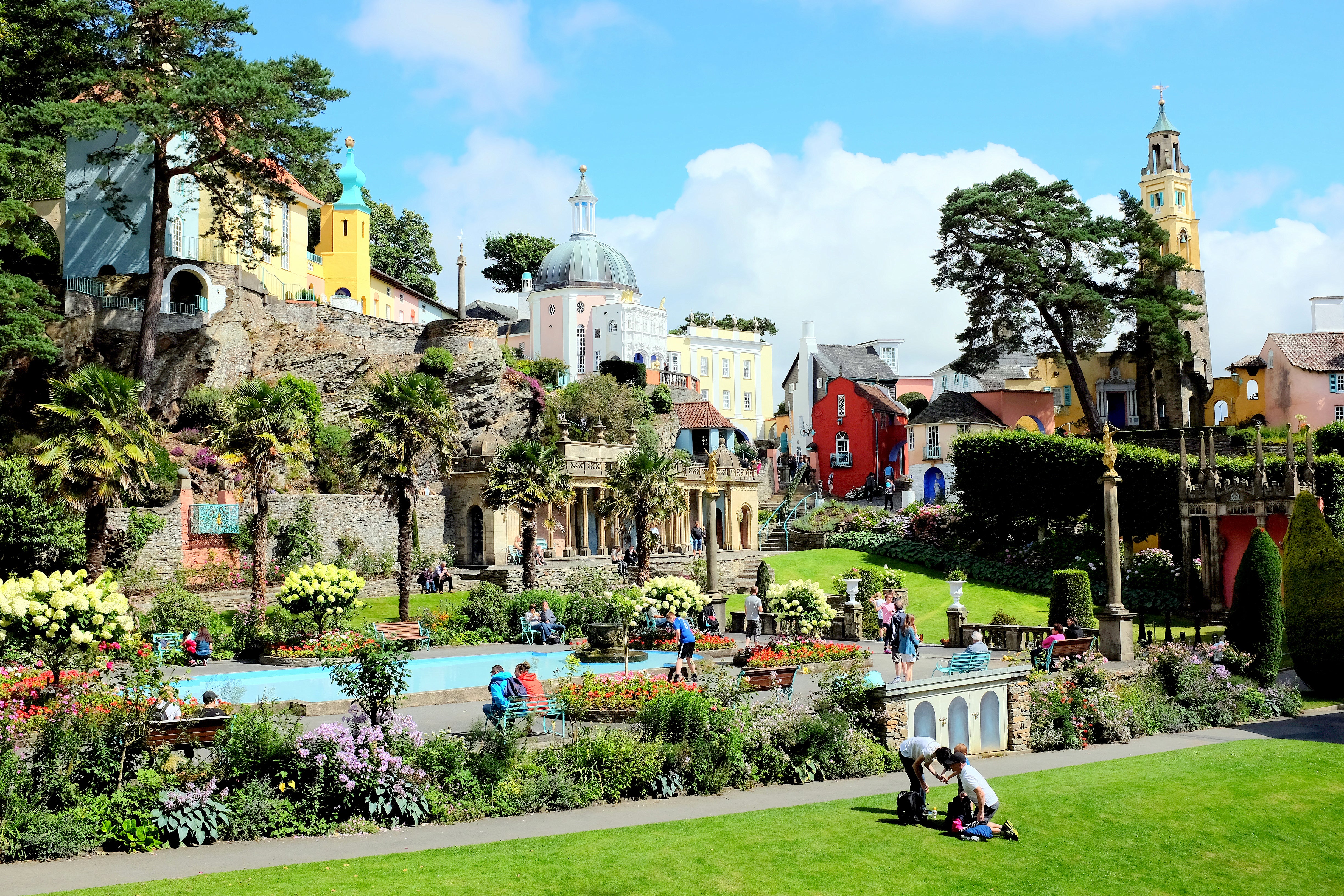 Take in the colourful sight of Portmeirion’s village gardens