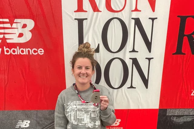 <p>Being mindful of the mile she was running helped Eva get her marathon medal </p>