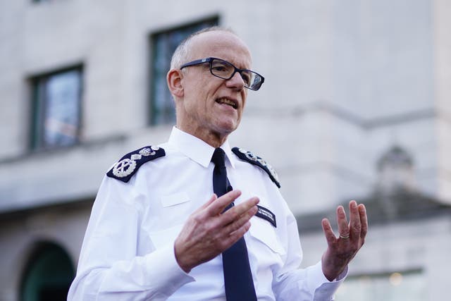 Metropolitan Police chief Sir Mark Rowley defended the action taken by his officers on Saturday (Aaron Chown/PA)
