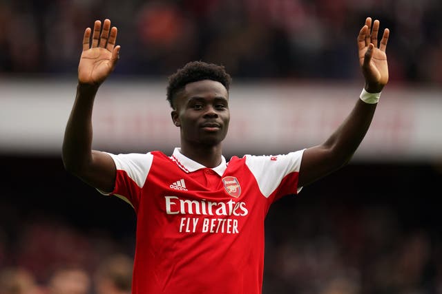 Bukayo Saka’s new deal at Arsenal is expected to be confirmed sooner rather than later. (John Walton/PA)
