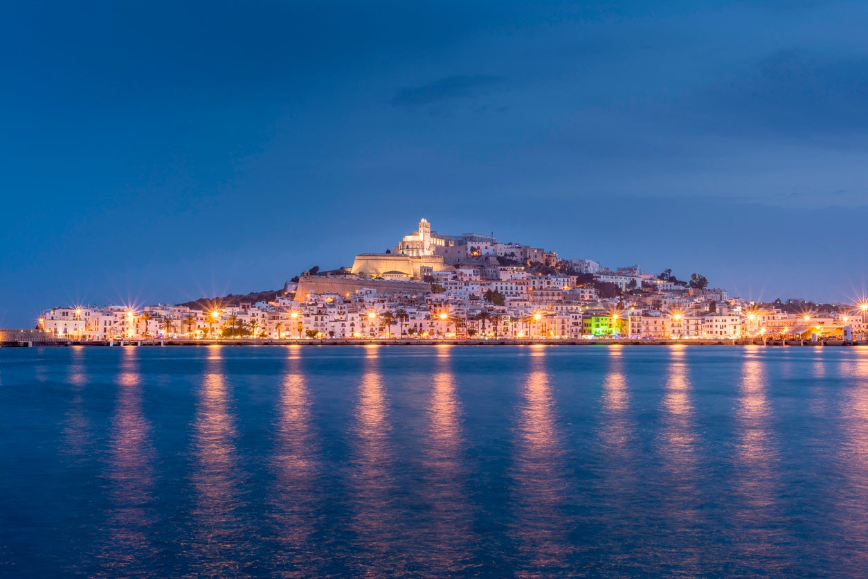 Looking back over Ibiza Town and the Dalt Vila