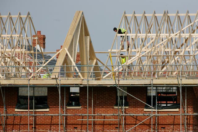 London’s FTSE 100 lost ground after new figures revealed house prices have slipped, sending shares in the UK’s top listed builders lower (Gareth Fuller/PA)
