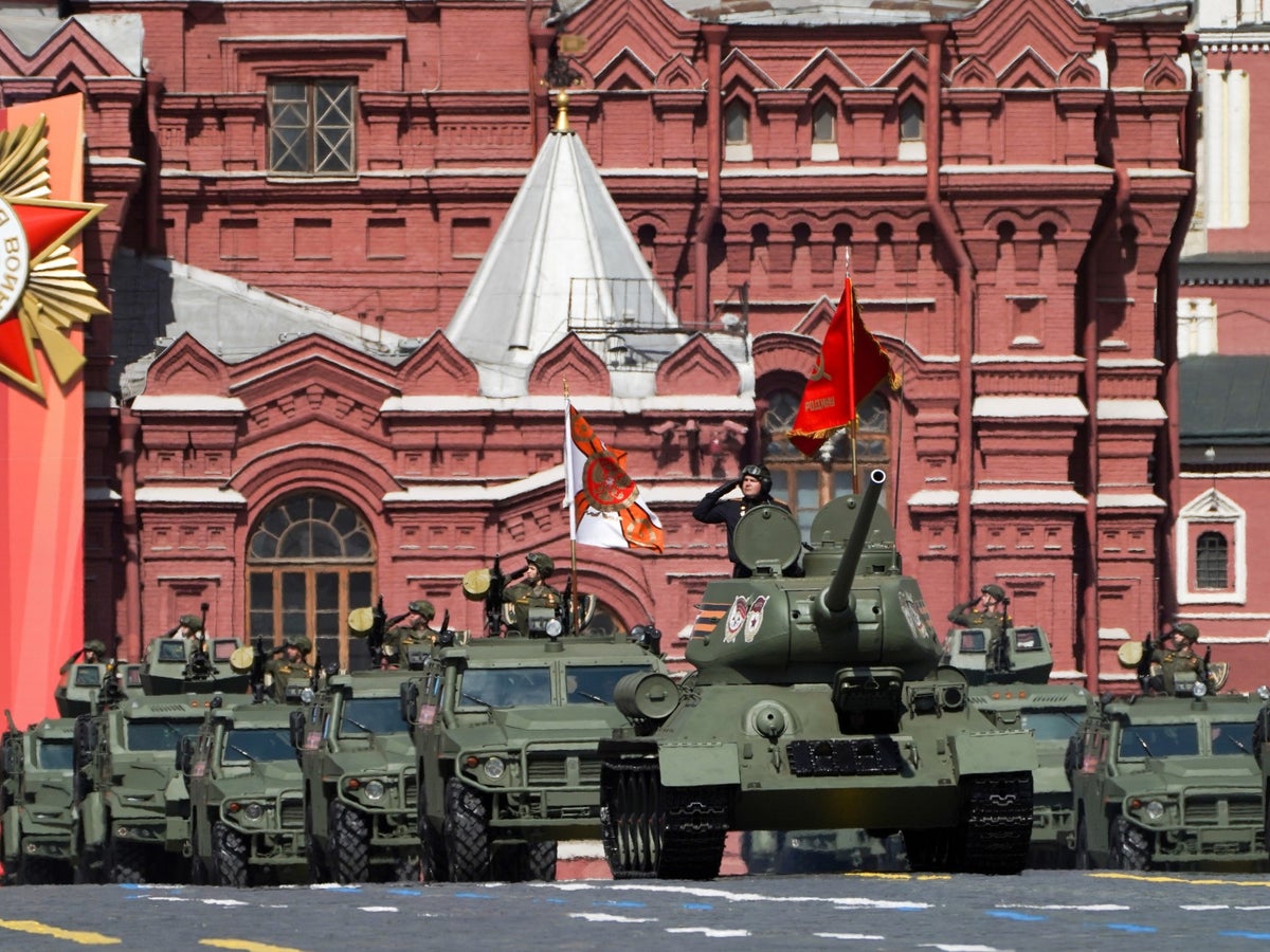 A single tank, fewer soldiers and no flypast: Putin gives angry speech at stripped-back Victory Day parade