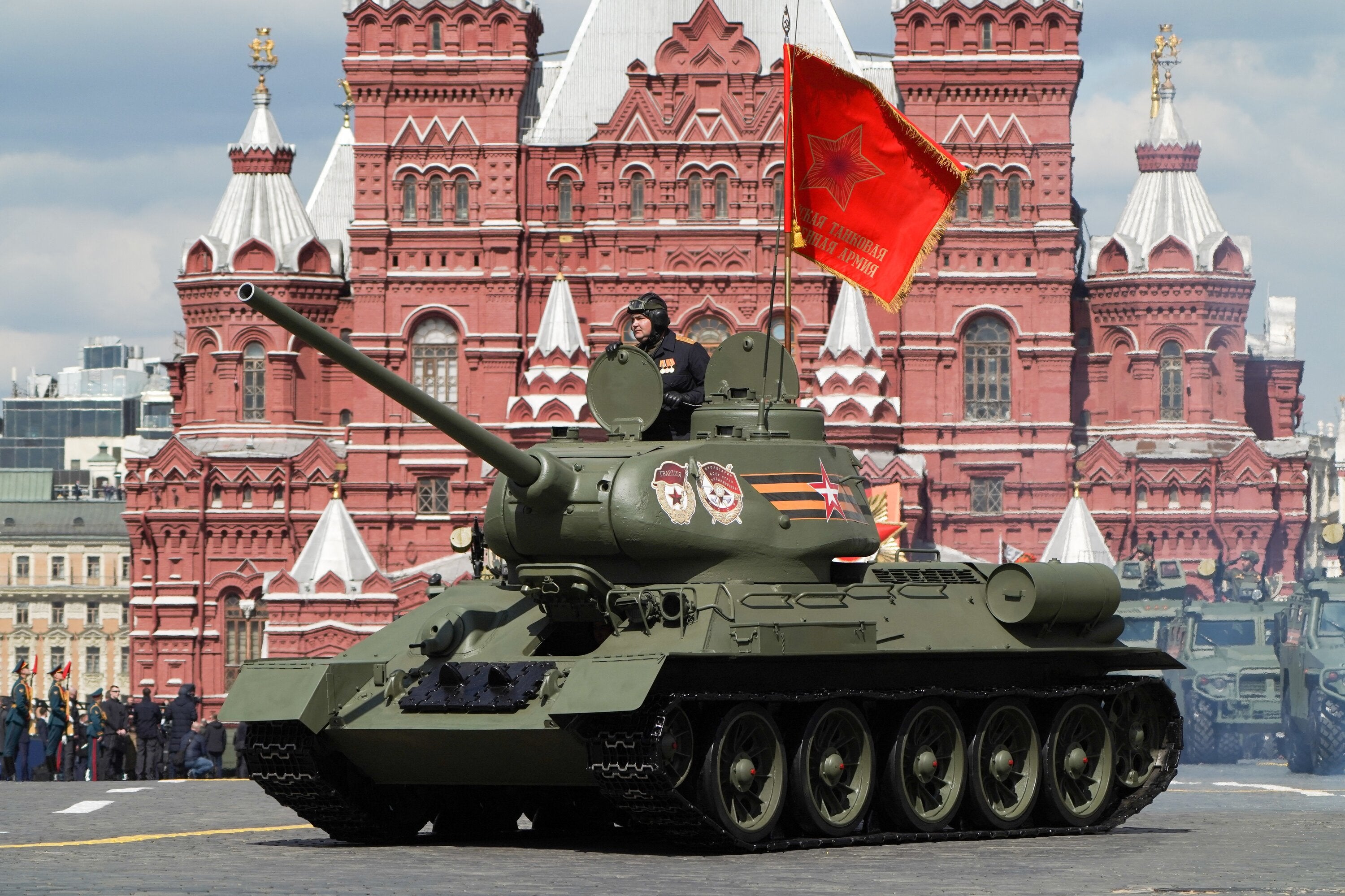 The sole T-34 tank in the parade