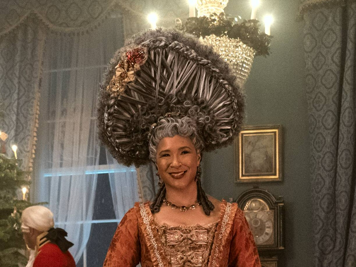 Queen Charlotte played by Golda Rosheuvel
