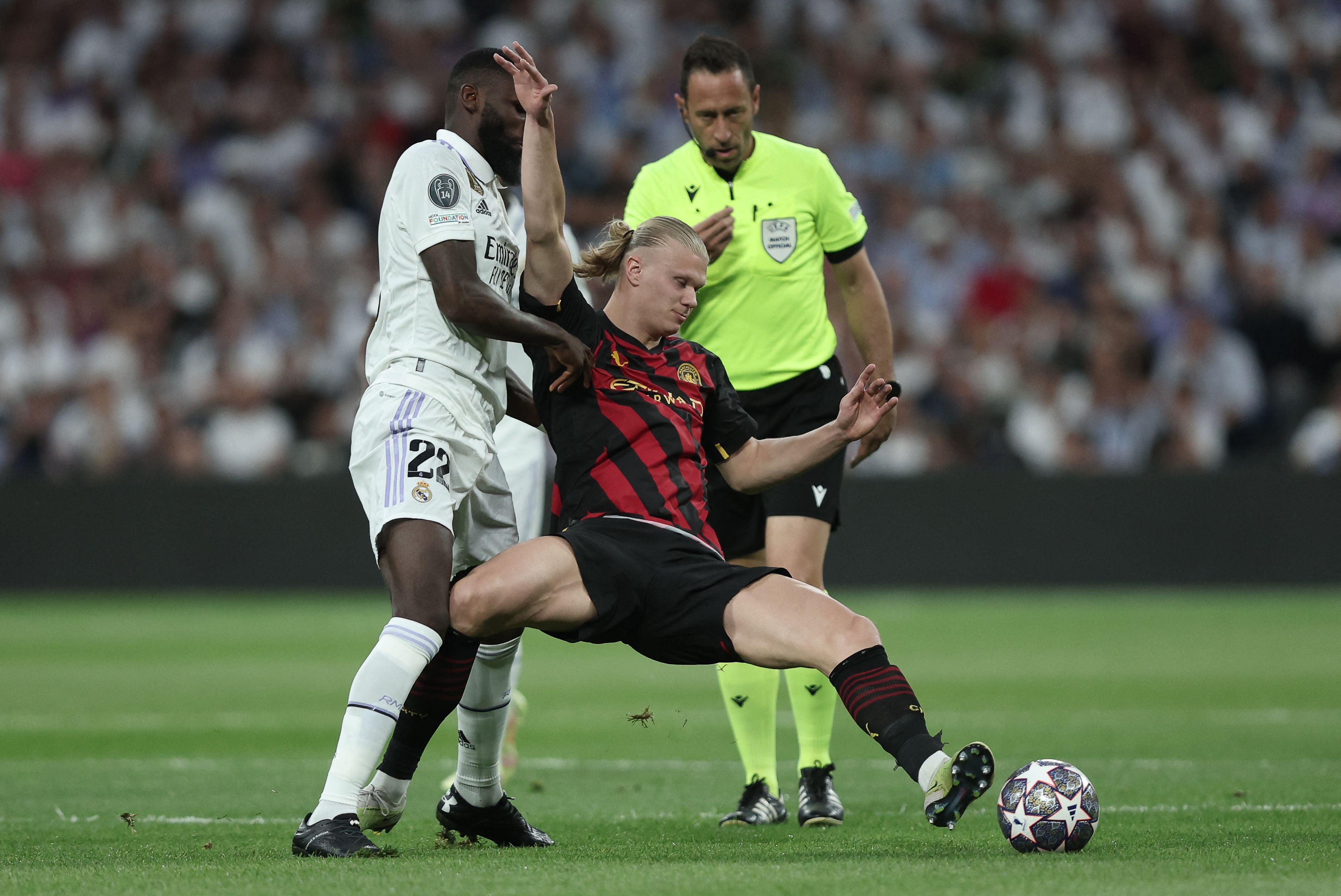 Antonio Rudiger and Erling Haaland are set to battle again