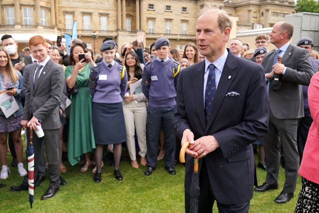 Edward was given his father’s title of Duke of Edinburgh and is patron of the awards for young people (Jonathan Brady/PA)