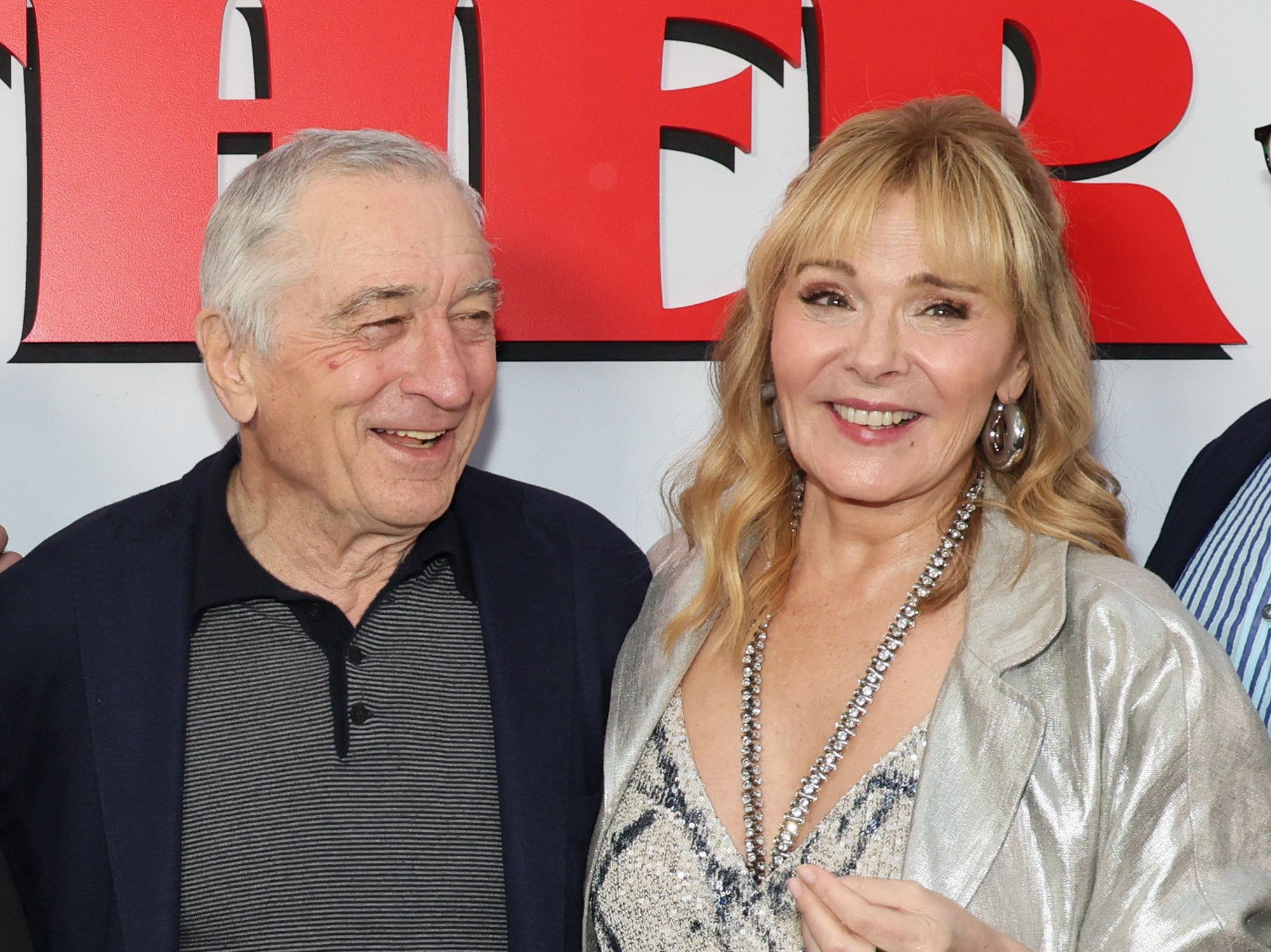 Robert De Niro and Kim Cattrall discussed his new baby at the premiere of their film About My Father