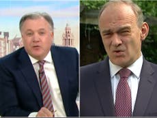 Lib Dem leader in fiery TV clash with Ed Balls over Brexit