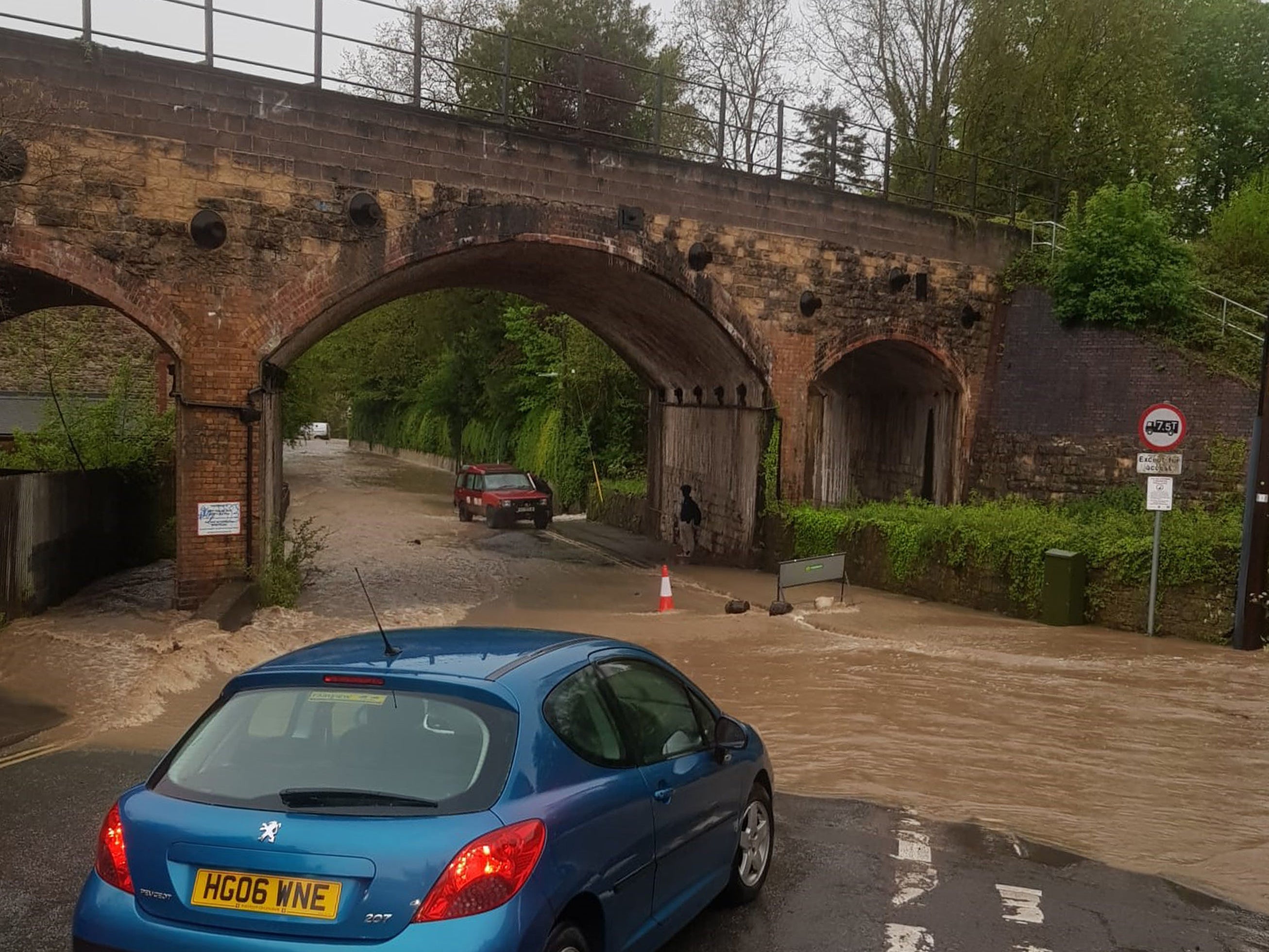 Somerset has been hit by flash flooding after heavy rain