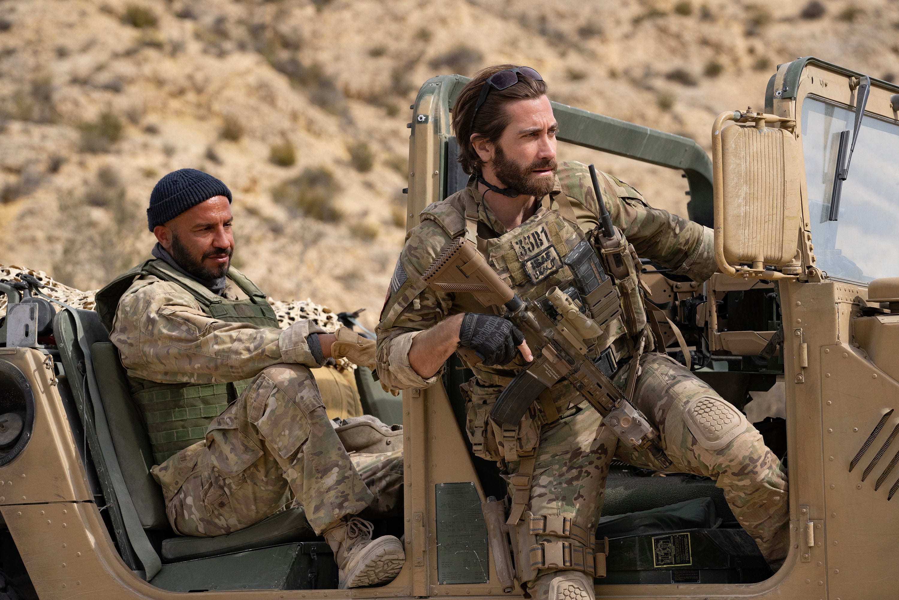 Salim as Ahmed and Jake Gyllenhaal as US Sgt John Kinley in ‘The Covenant’