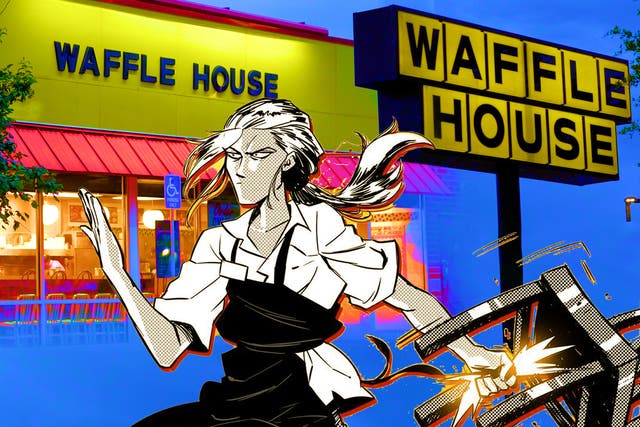 <p>Waffle House has a reputation as a place where people throw down</p>