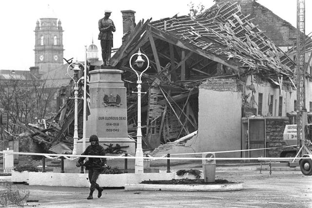 The scene following the Enniskillen bomb blast (PA)