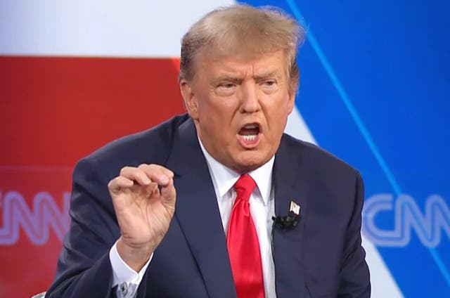 <p>Donald Trump during a CNN town hall event on 10, May, 2023 </p>
