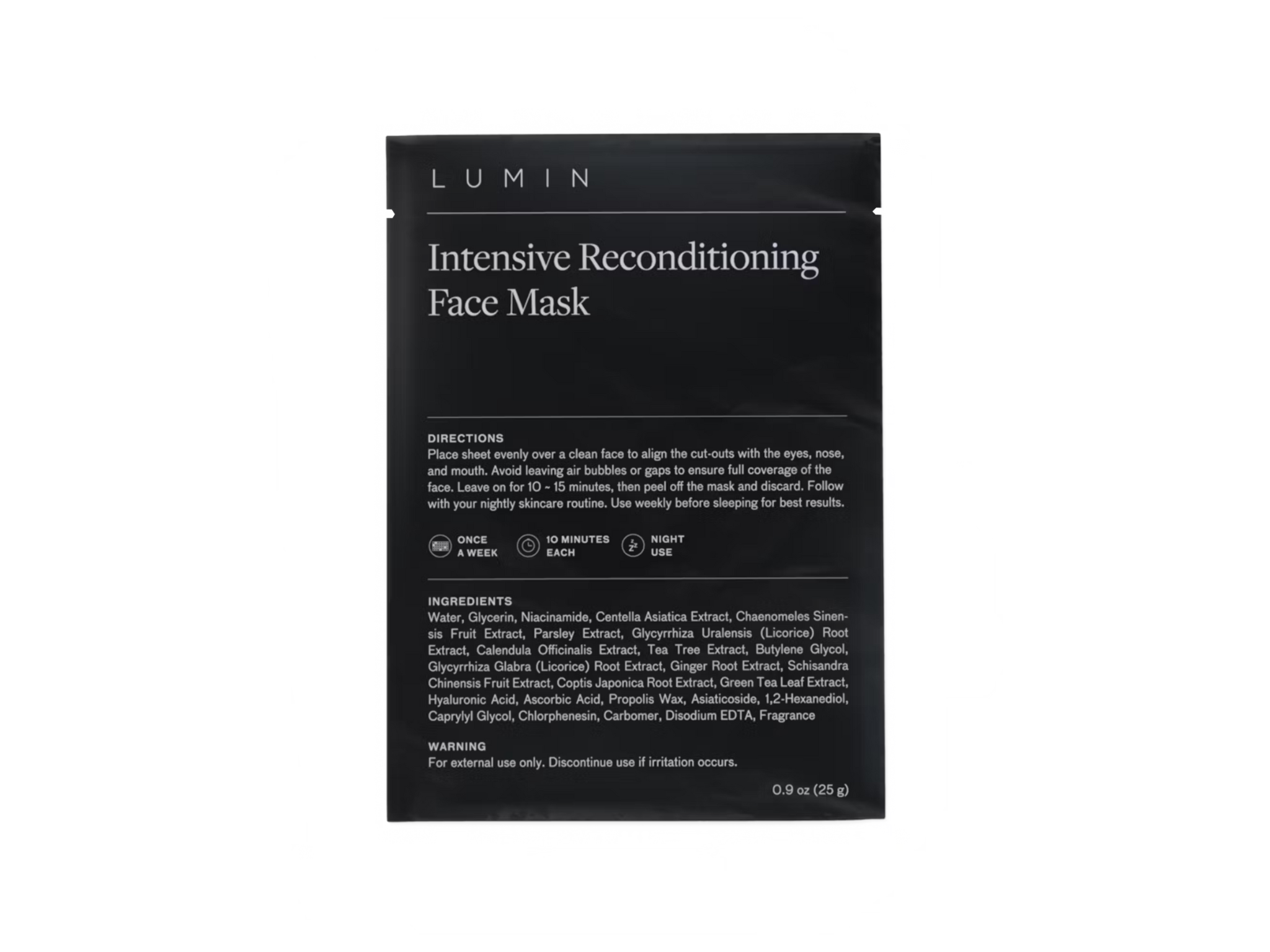 Lumin Intensive Reconditioning Face Mask mens skincare lumin review sheet mask for men