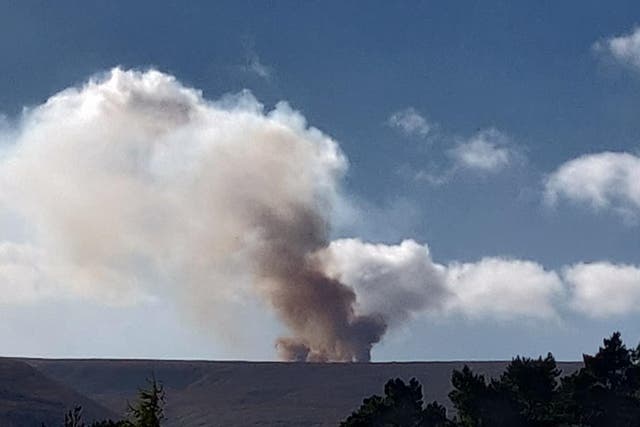 A fire on Midhope Moor in the Peak District from October 18, shortly before Defra found multiple instances of illegal burning (Tim Melling/RSPB/PA)
