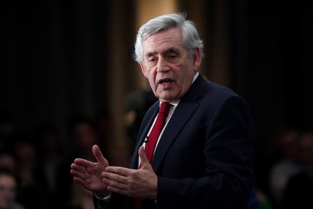 Gordon Brown will urge people to ‘unite around a mission of change’ when he addresses a rally in Edinburgh next month (Jane Barlow/PA)
