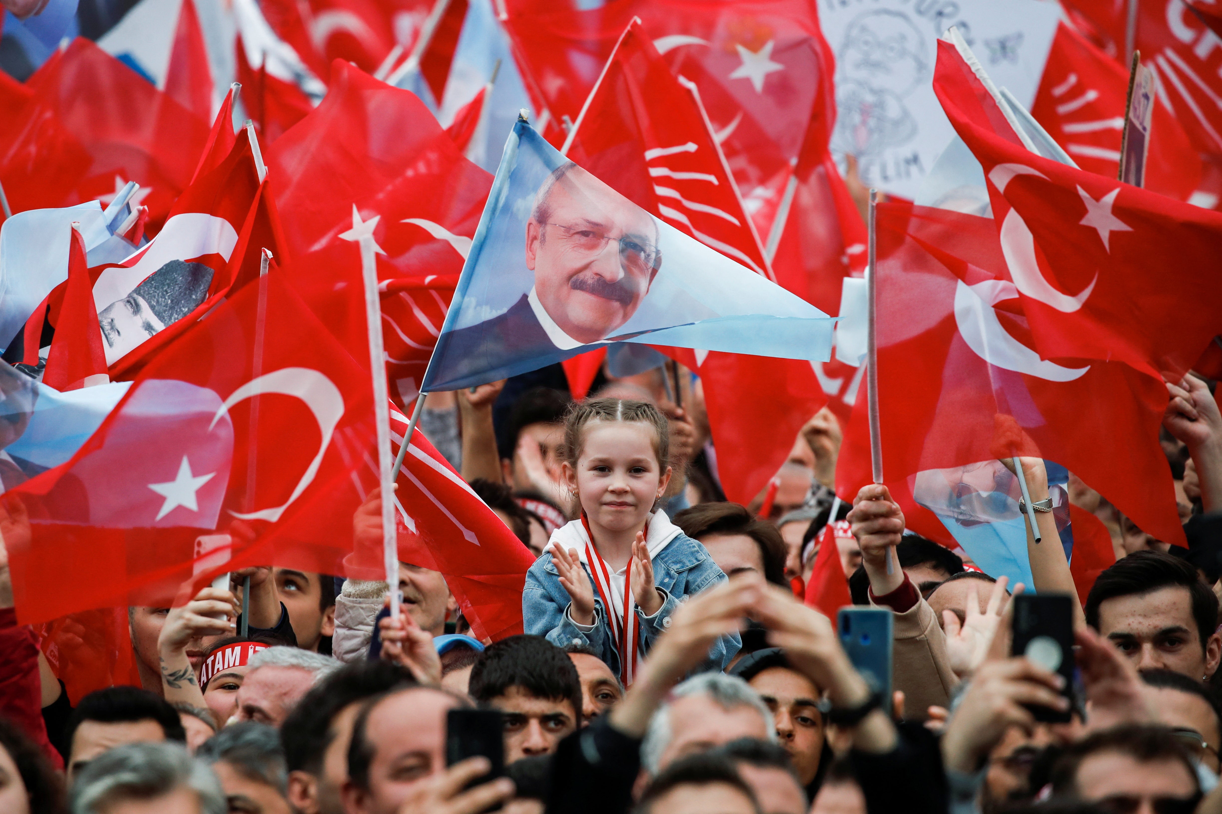 A rally for Erdogan’s main rival, Kemal Kilicdaroglu, in Bursa on Thursday