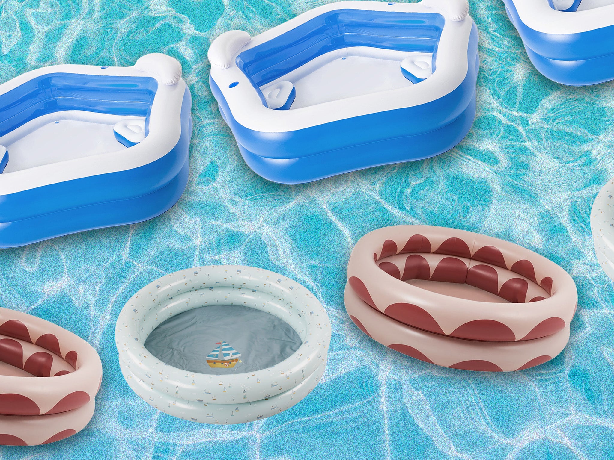 Cup holders and headrests in larger pools ensure it’s not just the kids having a splashing time