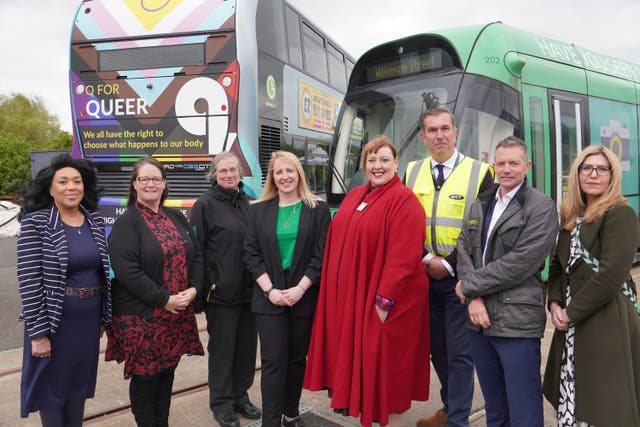 The launch took place at the Wilkinson Street tram depot in Nottingham (Office of the Nottinghamshire Police and Crime Commissioner/PA)