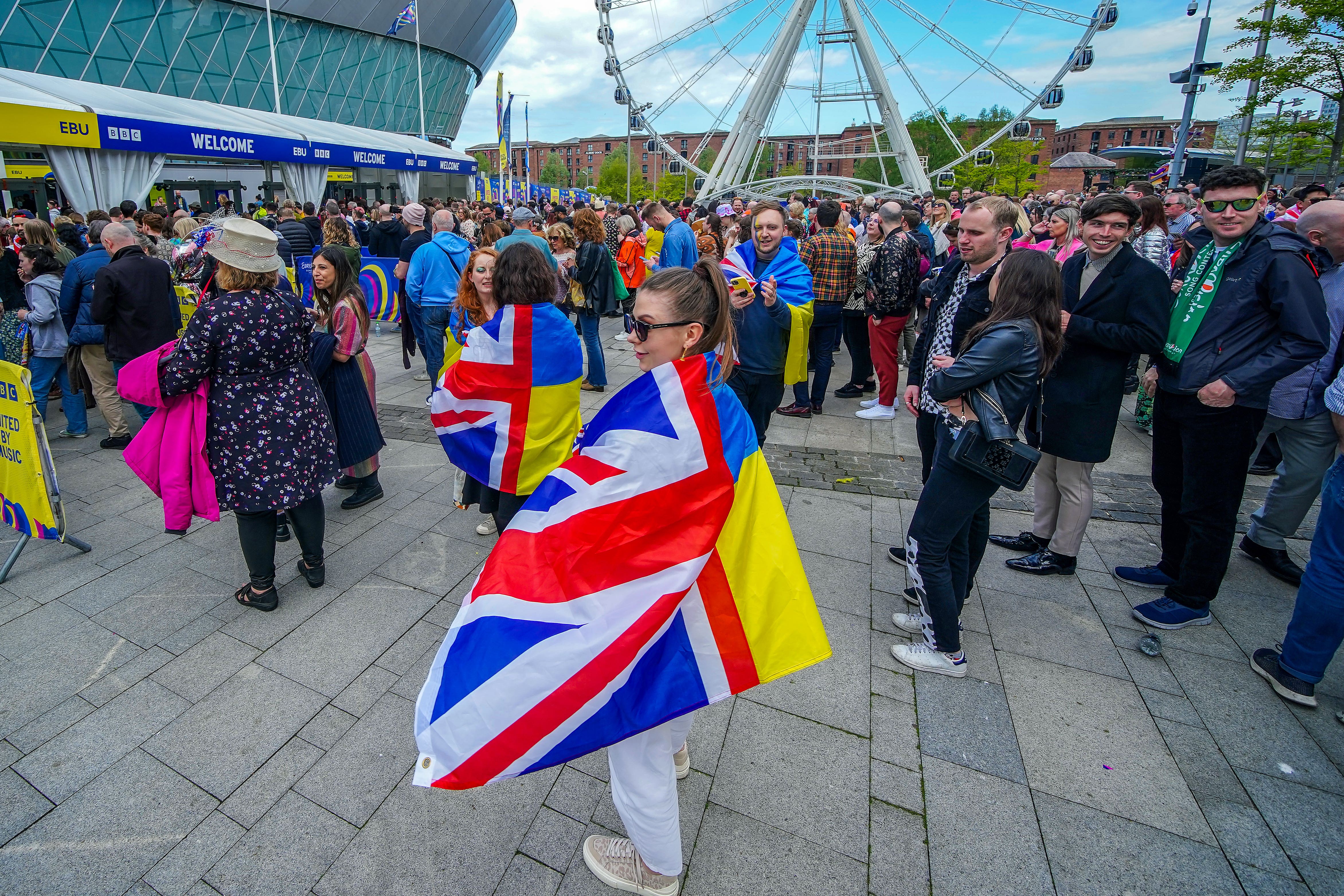 Eurovision fans around Liverpool city centre (Peter Byrne/PA)