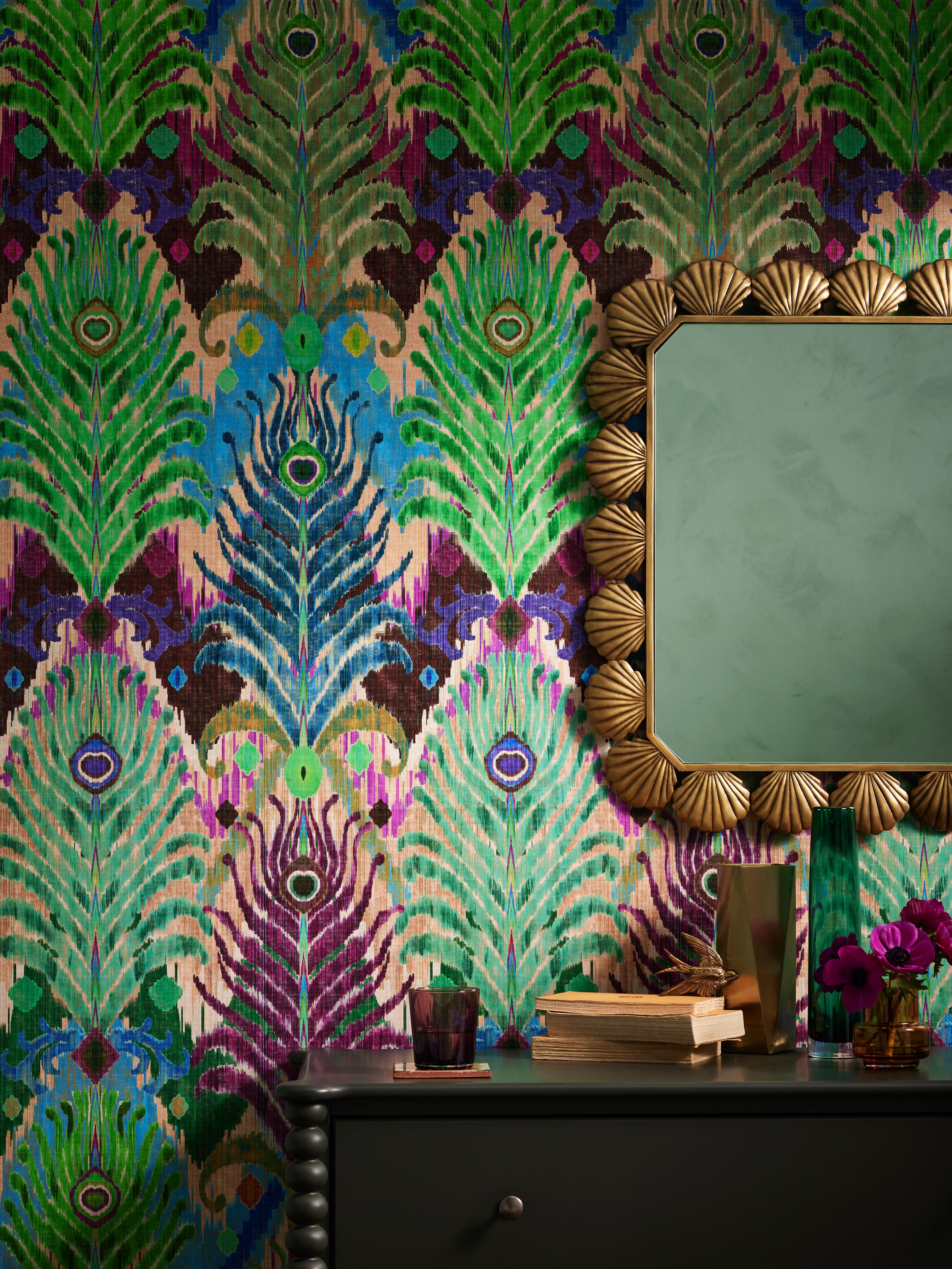 Matthew Williamson Peacock ikat wallpaper