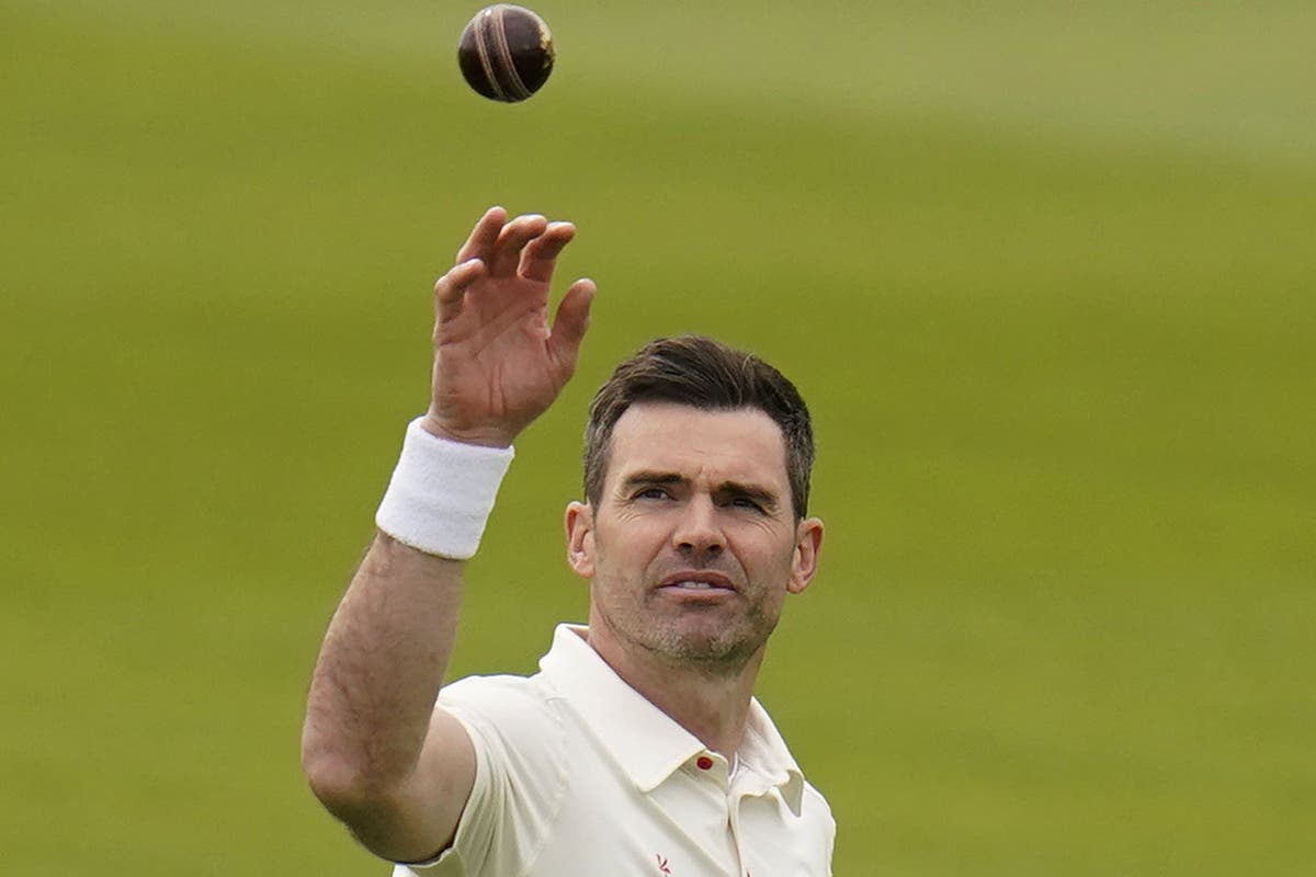 Lancashire and England seamer James Anderson receiving treatment for minor issue