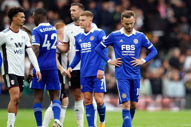 Leicester’s players were called in after defeat to Fulham (Zac Goodwin/PA)