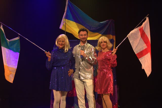 Nwoko Arts performing theatre play ‘Songs for Europe’ in Liverpool (Amelia Baker/PA)