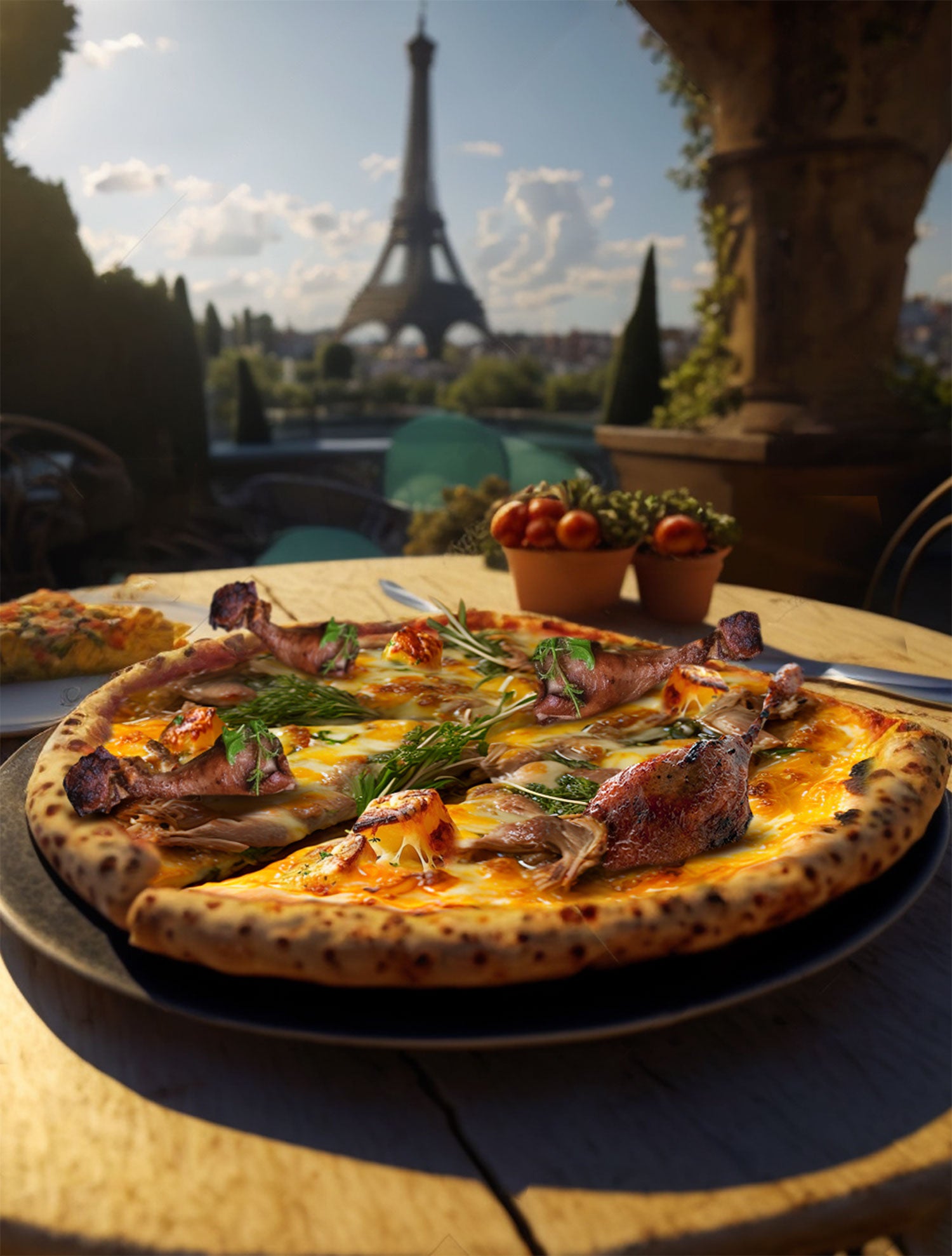 The AI generated French Coq Au Vin pizza
