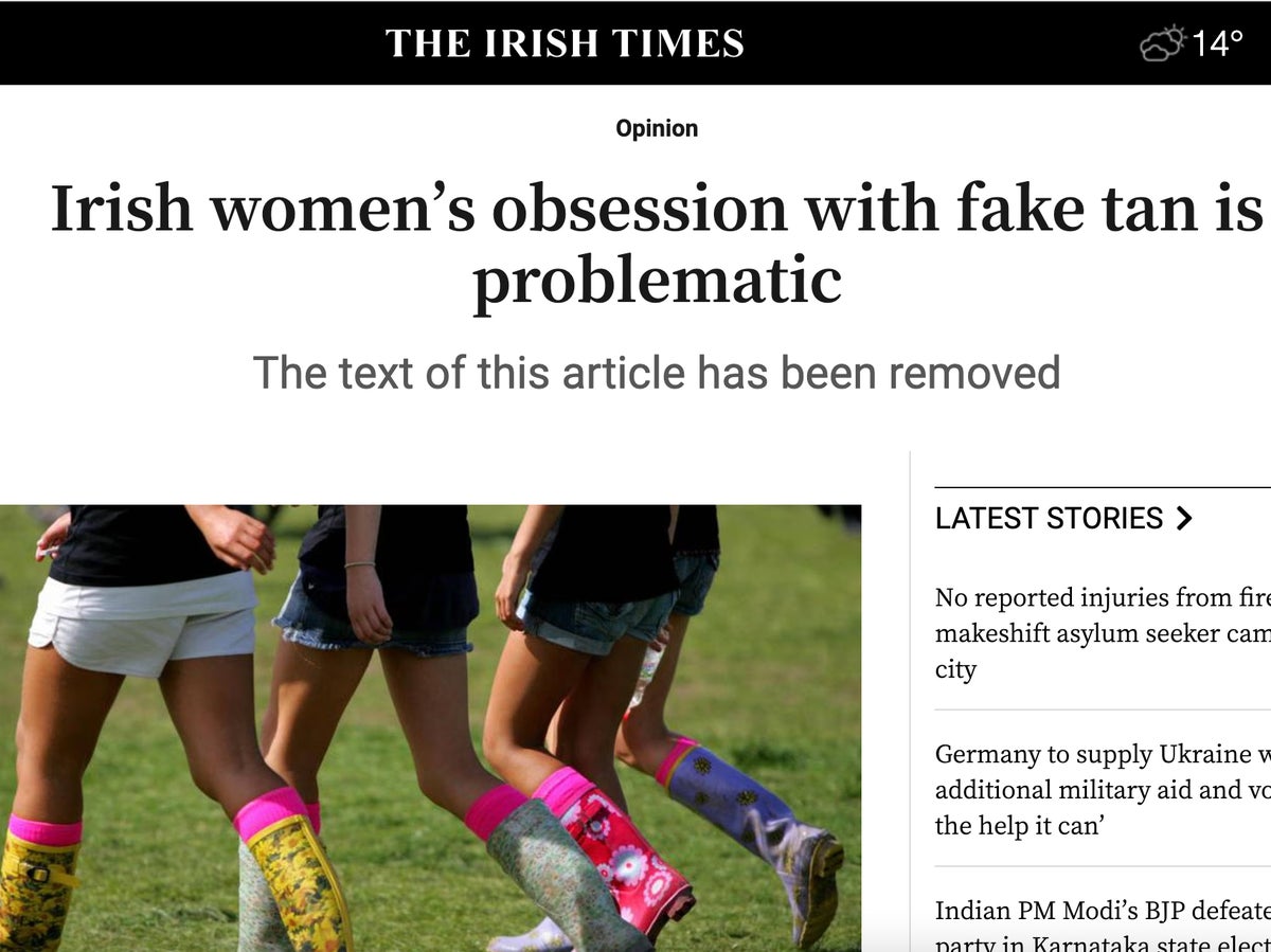 Irish Times, sahte bronzluğun ırkçı olduğunu öne süren 'AI aldatmacası' makalesini kaldırdı