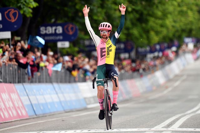 Ireland’s Ben Healy won stage eight of the Giro d’Italia solo from a breakaway (Massimo Paolone/AP)