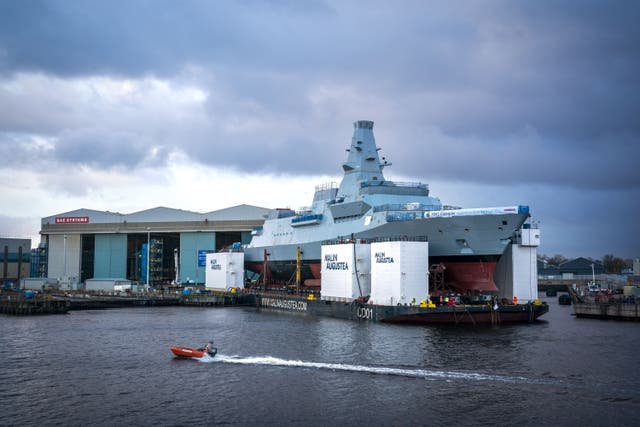 BAE Systems have launched an investigation into an alleged act of sabotage on the HMS Glasgow (Jane Barlow/PA)