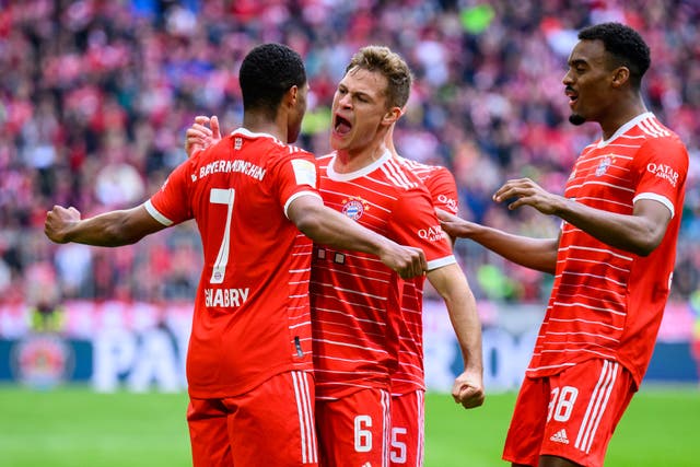 Bayern Munich kept up their title charge with an emphatic win over Schalke (Tom Weller/DPA via AP)