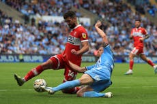 Coventry and Middlesbrough fail to land early blow in Championship play-off semi-final