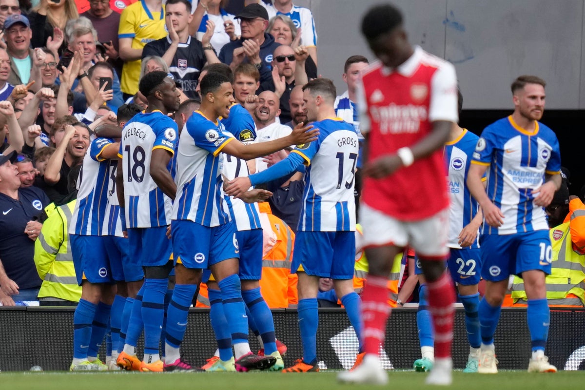 Brighton put the boot into Arsenal’s title hopes with victory at the Emirates