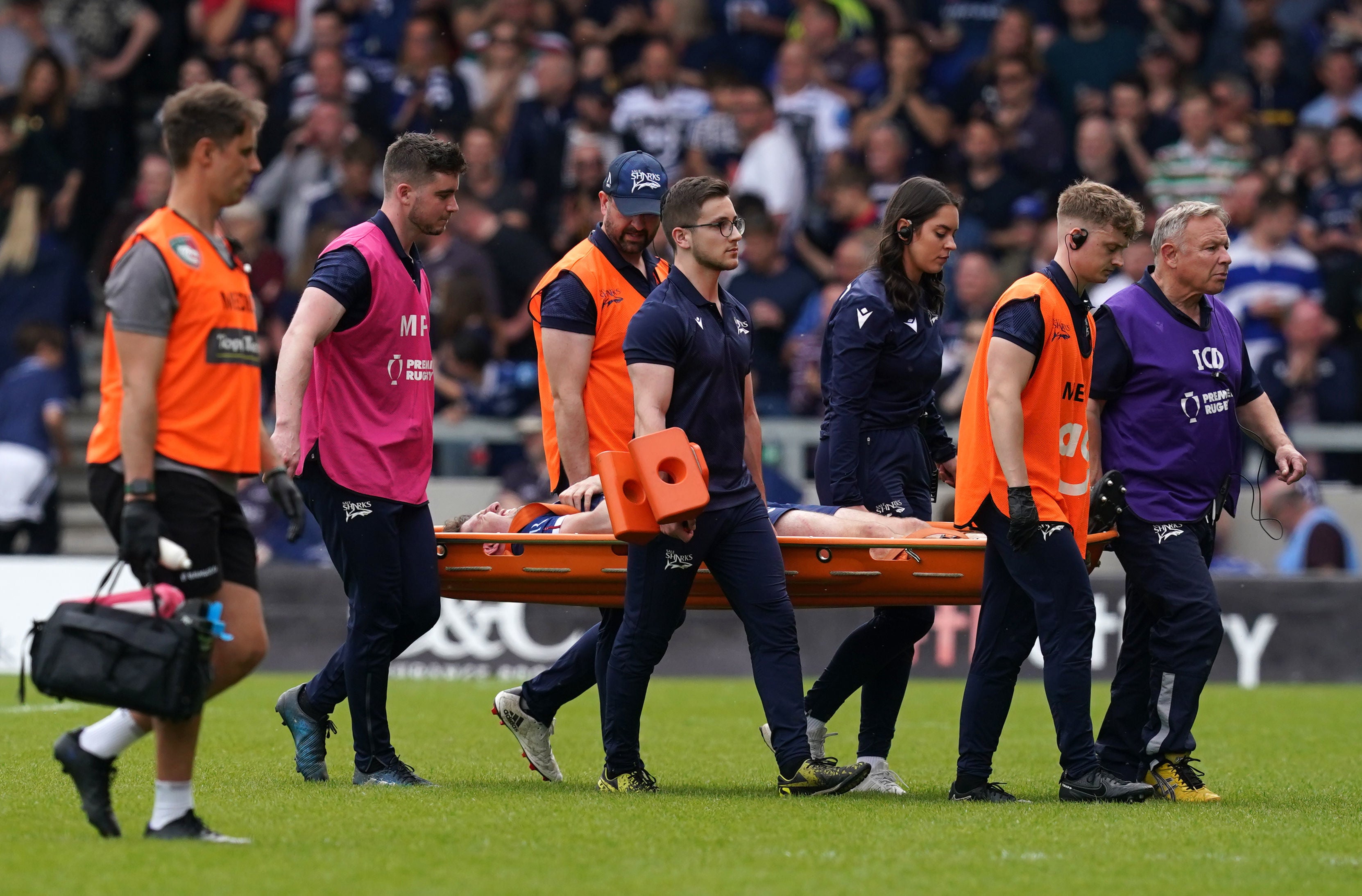 Ben Curry was stretchered off injured for Sale