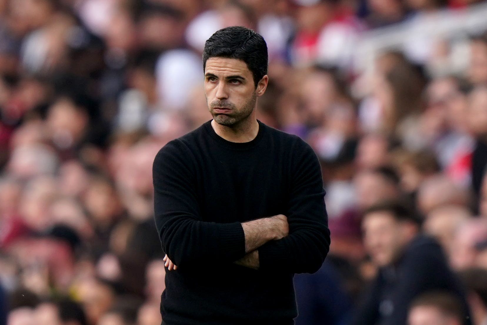 Mikel Arteta watched his side’s title dreams slip away