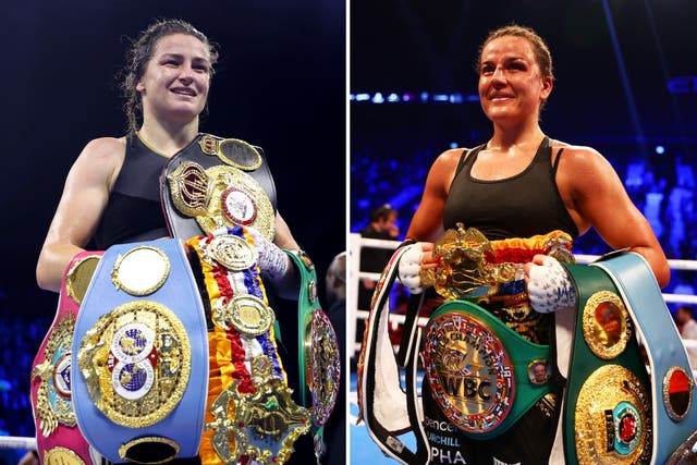 <p>Katie Taylor (left) and Chantelle Cameron will clash as undisputed champions</p>