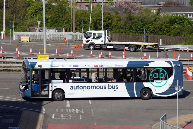 The autonomous bus is operating across the Firth of Forth (Andrew Milligan/PA)