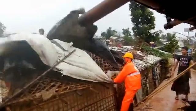 <p>Cyclone Mocha hits Myanmar and Bangladesh with winds of 130mph</p>