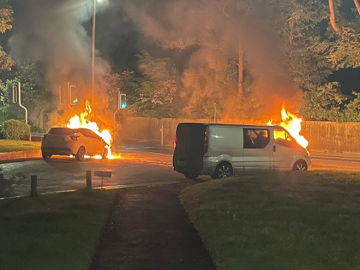 Dozen vehicles set alight overnight in Dorset streets