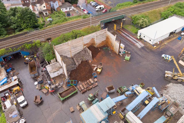 The scene at Hawkeswood Metal Recycling in Birmingham where five men died after a wall collapsed (HSE/PA)