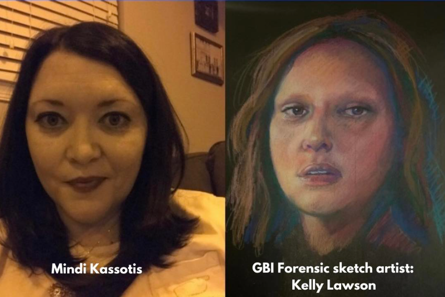 A picture of murder victim Mindi Kassotic and the renndering made by a sketch artist before her body was identified