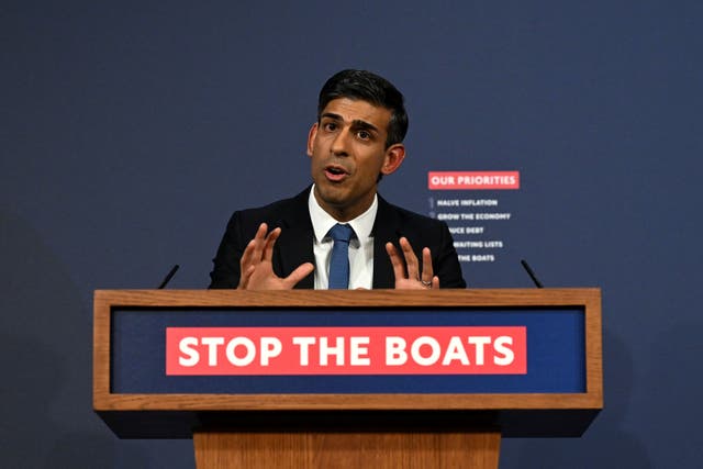 Prime Minister Rishi Sunak will address international human trafficking during a Council of Europe meeting in Iceland (Leon Neal/PA)