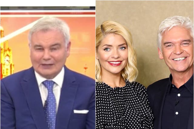 <p>(Left to right) Eamonn Holmes, Phillip Schofield and Holly Willoughby</p>