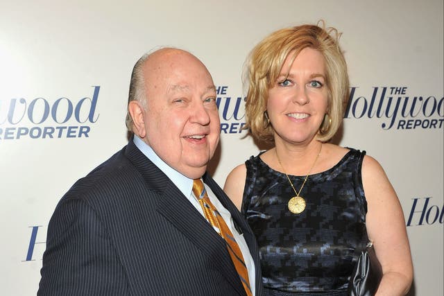 <p>Roger Ailes and Elizabeth Tilson Ailes at the Hollywood Reporter celebration of “The 35 Most Powerful People in Media” at the Four Season Grill Room on 11 April 2012 in New York City</p>